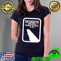 Desantis Airlines Bringing The Border To You Blue Stars T-Shirt Ladies Tee