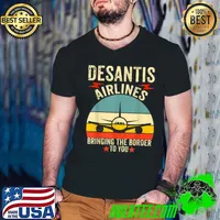 Desantis Airlines Vintage Bringing The Border To You Red Stars T-Shirt