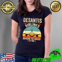 Desantis Airlines Vintage Bringing The Border To You Red Stars T-Shirt Ladies Tee