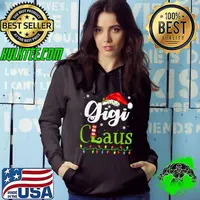 Gigi Claus Hat Santa Lights Christmas Pajama Family Matching Xmas T-Shirt Hoodie