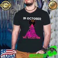 In October We Wear Pink Black Girl Princess Breast Cancer T-Shirt