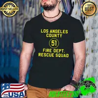 Los Angeles Country Fire Dept Rescue Squad Truck Side 51 Emergency Squad Reproduction Logo T-Shirt