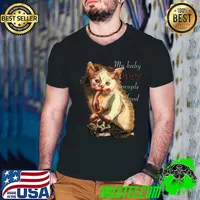 My baby loves people food cat cute T-Shirt