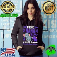 Proud Nana Of A Pancreatic Cancer Elephants Supporter T-Shirt Hoodie