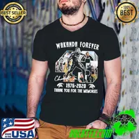 Thank you for the memories 43 years of wakanda forever black panther 1976 2020 shirt