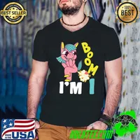 Farting Unicorn 1st Birthday Boom I Am 1 Year Birthday Girls T-Shirt