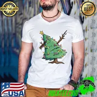 Funny santa dabbing through the snow christmas tree christmas lights classic shirt