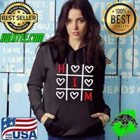 I love my boyfriend valentine couple love him with heart T-Shirt Hoodie