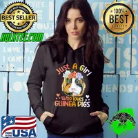 Just A Girl Who Loves Guinea Pigs Watercolor Pig Cute Girls Heart And Flowers T-Shirt Hoodie
