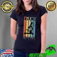 Microscope Vintage Enjoy The Little Thing Life Microbiologists Biology Nerd Science Lab T-Shirt Ladies Tee