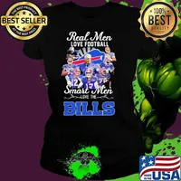 Real Men Love Football Smart Men Love The Bills Shirt Ladies tee