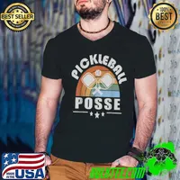 Vintage Sunset Stars Pickleball Posse Pickleball Sports Lover T-Shirt