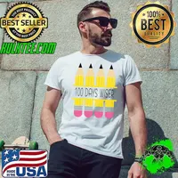 100 Days Wiser Teacher Student Back To School Stationery Pencils T-Shirt Unisex