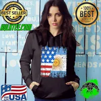 Argentinian American Flag Argentina Usa Argentine Football Champion T-Shirt Hoodie