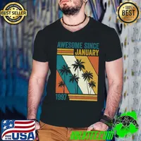 Awesome since january 1997 vintage 26th birthday 26 bday palms tree T-Shirt