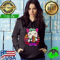 Axolotl Cat Eating Ramen Food Vintage T-Shirt Hoodie