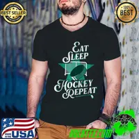 Eat Sleep Hockey Repeat Eat Sleep Repeat Hockey Player Sport T-Shirt