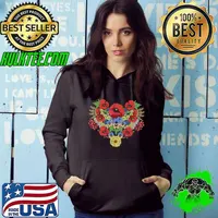 Floral Ukraine Poppies Viburnum Retro Ukrainian Vyshyvanka T-Shirt Hoodie