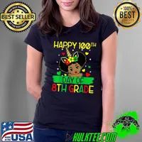Happy 100th Day Of School 8th Grade Black Girl Hearts Toddler T-Shirt