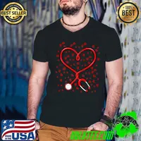 Heart Stethoscope Cute Love Nursing Valentines Day Nurse T-Shirt