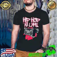 Hip Hop Is Life Dope 90's Color Music T-Shirt Guys V Neck