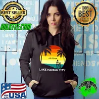 Lake Havasu City Beach Vintage Surf Palm 70s Venice T-Shirt Hoodie
