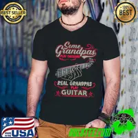 Some grandpas play checkers but real grandpas play guitar retro music T-Shirt