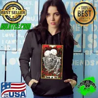 You And Me It's Love Valentines Day Skeleton Roses T-Shirt Hoodie