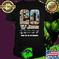 20 year of 2003-2023 5 movies Pirates Caribbean thank you for the memories signatures shirt