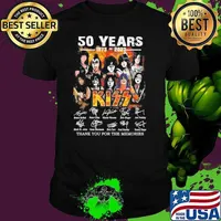 50 years 1973-2023 Kiss thank you for the memories signatures shirt