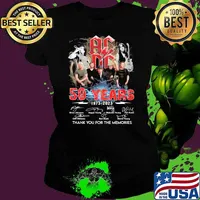 AC DC 50 years thank you for the memories 1973-2023 Brian Johnson signatures s Ladies tee