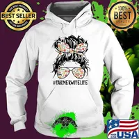 Farmer Wife Life Farm Animals In Glasses - Cute Valentine's Day Farmer s Hoodie