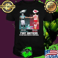 First brothers to face each other in a super bowl Jason Kelce sexy batman travis Kelce big yet signatures shirt
