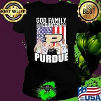 God family country Purdue America flag s Ladies tee