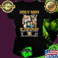 Guns N'roses 38th anniversary 1985-2023 thank you for the memories signatures s Ladies tee