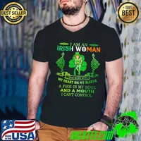 I am an Irish woman I was born with my heart on my sleeve a fire in my soul and a mouth I can't control s Guys V Neck