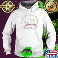 Keep looking up that's the secret of life snoopy and woodstock rainbow s Hoodie