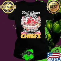Real women love football smart women love the Chiefs signatures sport s Ladies tee