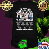 Ride or die Fast and Furious 22 years 2001-2023 thank you for the memories signatures shirt