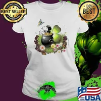 Snoopy and woodstocks sleep on gold St Partrick's day s Ladies tee