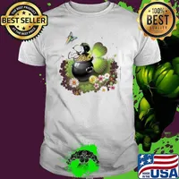 Snoopy and woodstocks sleep on gold St Partrick's day shirt