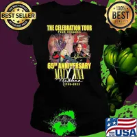 The Celebration tour four decades 65th anniversary Madonna 1958-2023 signature s Ladies tee