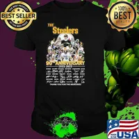 The Steelers 90th anniversary 1933-2023 thank you for the memories signatures shirt