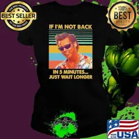Jim Carrey Ace Ventura if I'm not back in 5 minutes just wait longer vintage s Ladies tee