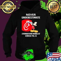 Nice never underestimate a woman who works at Chick fil a Mickey s Hoodie