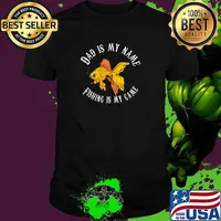 Official dad is my name fishing is my game fish gold T-Shirt Unisex