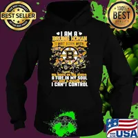 Premium i am a Bruins woman I was born with my heart on my sleeve a fire in my soul s Hoodie
