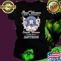Real women love baseball smart women love the Houston Astros signatures s Ladies tee