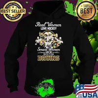 Real women love hockey smart women love the Boston Bruins signatures s Hoodie