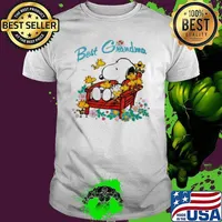 Snoopy and woodstocks best grandma flowers shirt